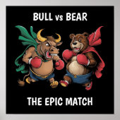 雄牛と熊パーソナライズされた ポスター (正面)