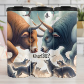 雄牛と狼:緊張したスタンドオフ タンブラー