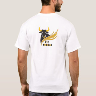 雄牛のアイコンとゴールドでEid mubarakの挨拶デザイン Tシャツ