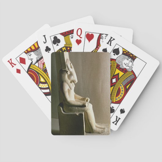 雄牛の頭部、fを持つ神Montuの彫像 トランプ (裏面)