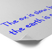 「雄牛は遅いが、地球は遅い。 ポスター (角)