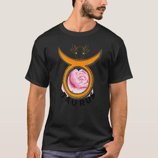 雄牛をタウロスするがバラとして優しい Tシャツ (正面)