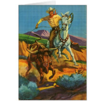 雄牛をロープをかけること