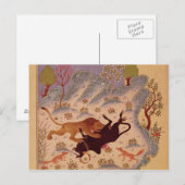 雄牛を襲い殺す獅子 ポストカード (正面/裏面)