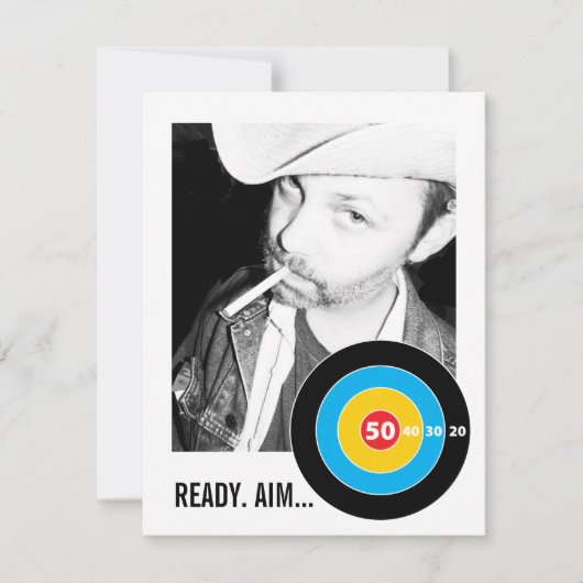 雄牛目の第50誕生日の招待状ターゲット 招待状 (正面)