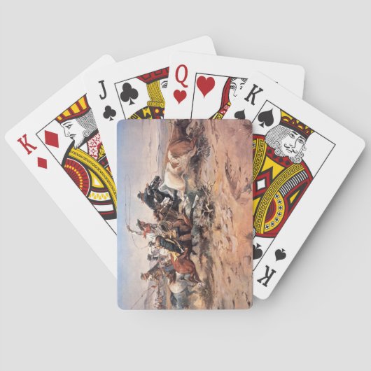 雄牛1897年をロープをかけているカウボーイ(キャンバスの油) トランプ (裏面)