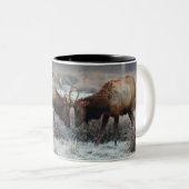 雄牛-ルーズベルトのオオシカの会合 ツートーンマグカップ (正面右)