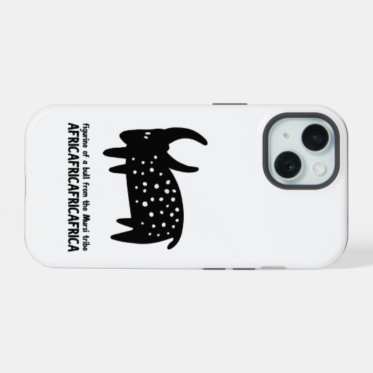 雄牛 iPhone 15ケース (裏面横)
