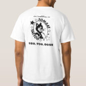 雄猫の入れ墨の基本的な白 Tシャツ (裏面)