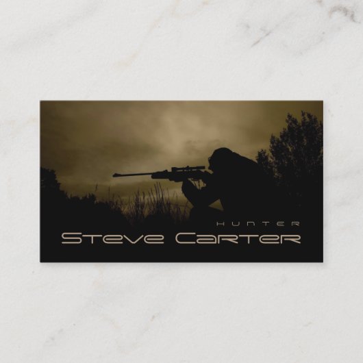 雄豚のブタのハンターの森林官のレーンジャーの森林夜 名刺 (正面)