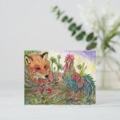 雄鶏およびキツネ ポストカード (スタンド正面)