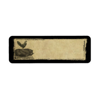 雄鶏と豚 – プリム差出人住所ラベル ラベル