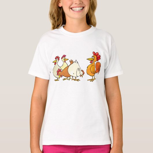 雄鶏と雌鶏 Tシャツ (正面)