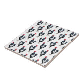雄鶏のニワトリ模様デザイン タイル (側面)