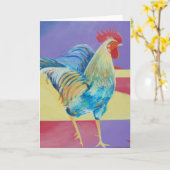 雄鶏のライリー カード (黄色い花)