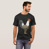 雄鶏の歩きニワトリクリップアート Tシャツ (正面フル)