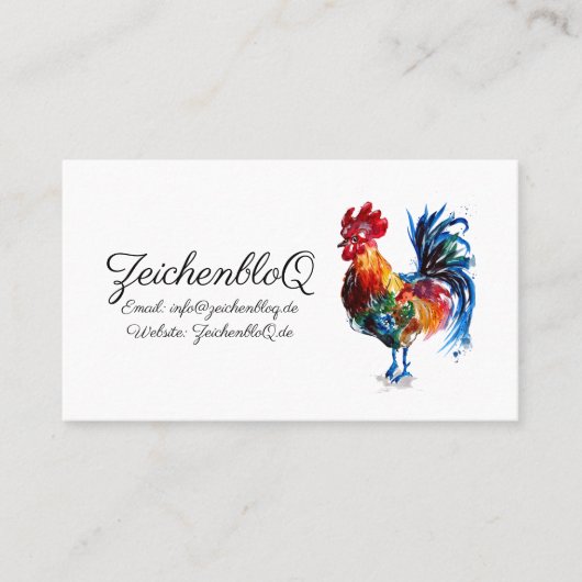 雄鶏の水色 名刺 (正面)