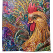 雄鶏の永続的な快活 シャワーカーテン (正面)