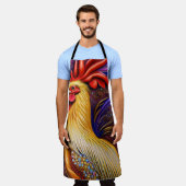 雄鶏の雄大さ エプロン (着用した状態)