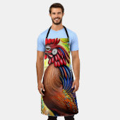 雄鶏の雄大さ – 永遠の旅 エプロン (着用した状態)