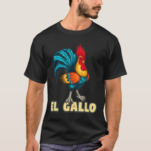 雄鶏エルガロニワトリ農家 Tシャツ (正面)