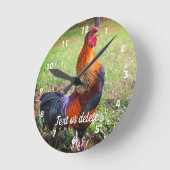 雄鶏鳴き農パーソナライズされた動物 ラウンド壁時計 (傾斜)
