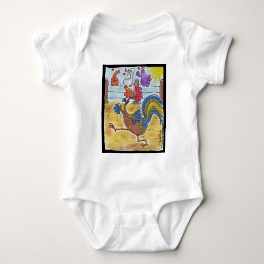 雄鶏 ベビーボディスーツ (正面)