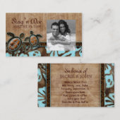 雄鹿および雌ジカのチケットのビーチのカメのブラウンの青 名刺 (正面/裏面)