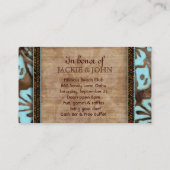 雄鹿および雌ジカのチケットのビーチのカメのブラウンの青 名刺 (裏面)