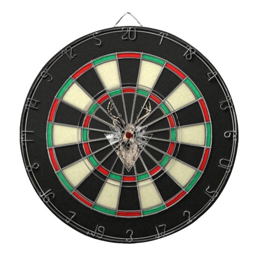 雄鹿のドクロ ハンティング スポーツ ダーツボード (正面)