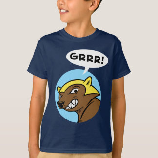 雄鹿のパス"GRRR!" ティー: 青い Tシャツ