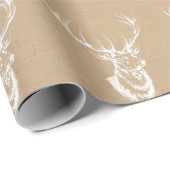 雄鹿のプリントのクリスマスの包装紙 ラッピングペーパー (ロールコーナー)