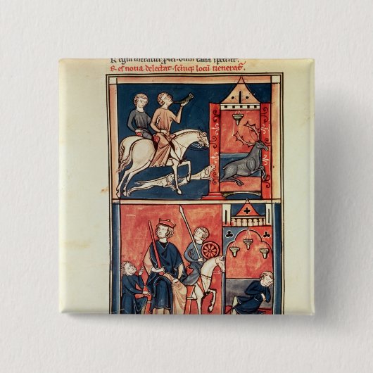 雄鹿の狩りおよび王 缶バッジ (正面)