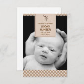 雄鹿の誕生の発表 案内状 (正面/裏面)