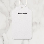 雄鹿ビッグ〔雄ジカの〕枝角顔の概要金箔 ギフトタグ (裏面)