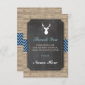 雄鹿素朴なカード木チョークありがとう サンキューカード (正面/裏面)