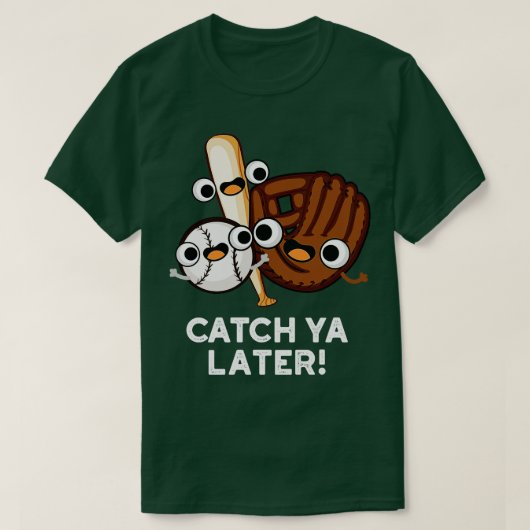 雅後の野球のパおもしろいンをキャッチ Tシャツ (デザイン正面)
