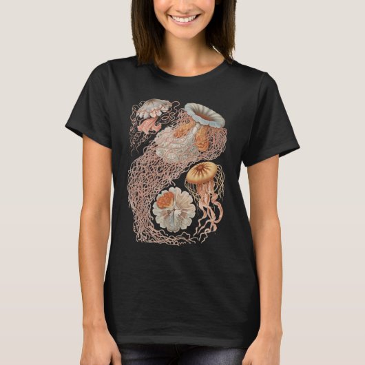 集まったヒモ状のクラゲ Tシャツ (正面)