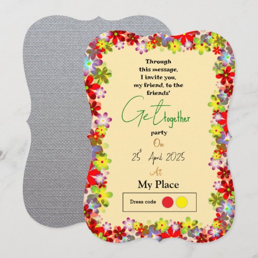 集まりの招待状 招待状 (正面/裏面)