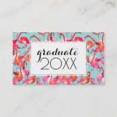 集まる写真の卒業|の水彩画のフラミンゴ コーリングカード (裏面)