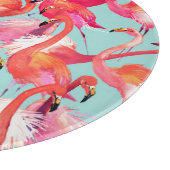 集まる水彩画のフラミンゴ カッティングボード (角)