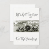 「集まろう」と美しい銀色の招待状 招待状 (正面/裏面)