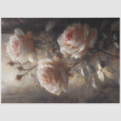 集められたバラ色のバラのデコパージュ 薄葉紙 (正面)
