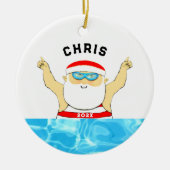 集パーソナライズされた泳 セラミックオーナメント (正面)