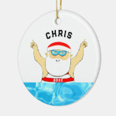 集パーソナライズされた泳 セラミックオーナメント (左)