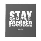 集中したフレーズやる気を起こさせるをタイポグラフィで維持 ノートパッド (正面)