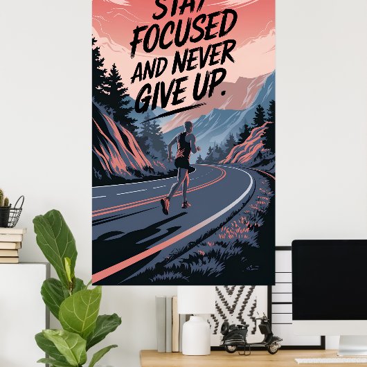 集中して常にアップし与えている ポスター (ホームオフィス)