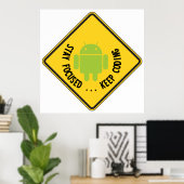 集中して維持…バ保グのドロイド符号側のコーディング ポスター (ホームオフィス)