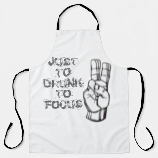 集中し飲すぎだ、おもしろい引用文 エプロン (正面)