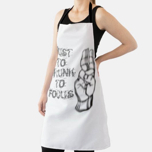 集中し飲すぎだ、おもしろい引用文 エプロン (インサイチュ)